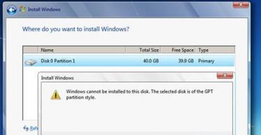 Установка Windows на GPT-диск Windows 7 не ставится на mbr